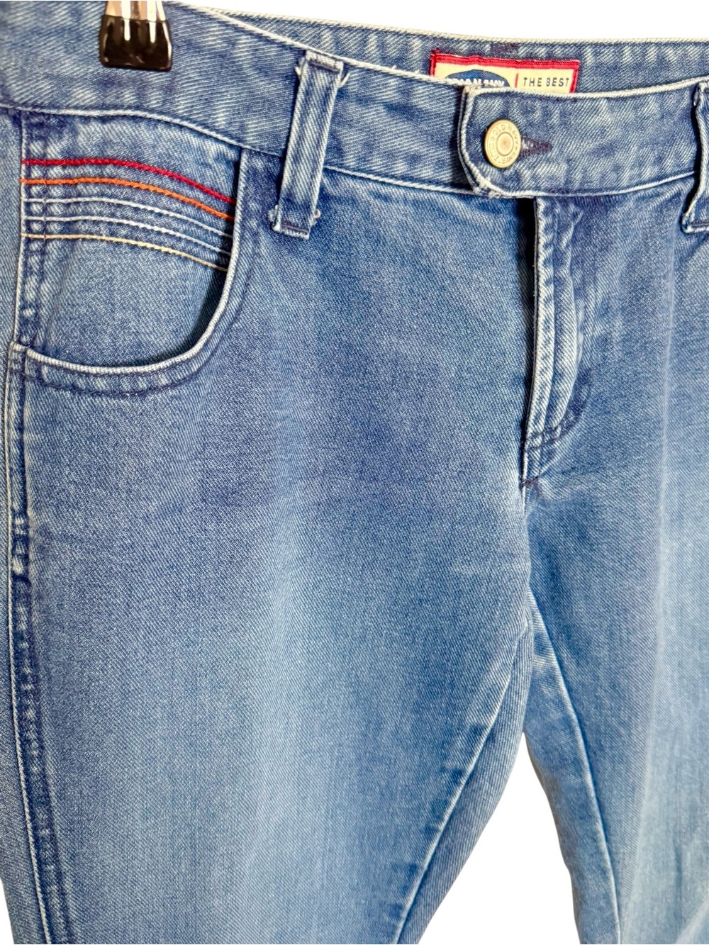 Vintage Y2K Old Navy Flare Jeans Women’s Size 4 Retro Rainbow Stitch Denim - Picture 4 of 10
